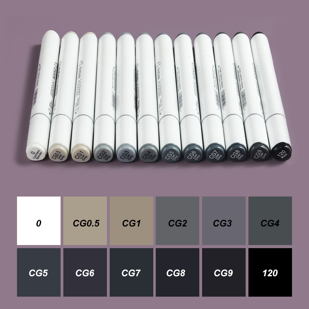 Illustration Marker Set - THOTUNE 12 Colors Warm Grey Cool