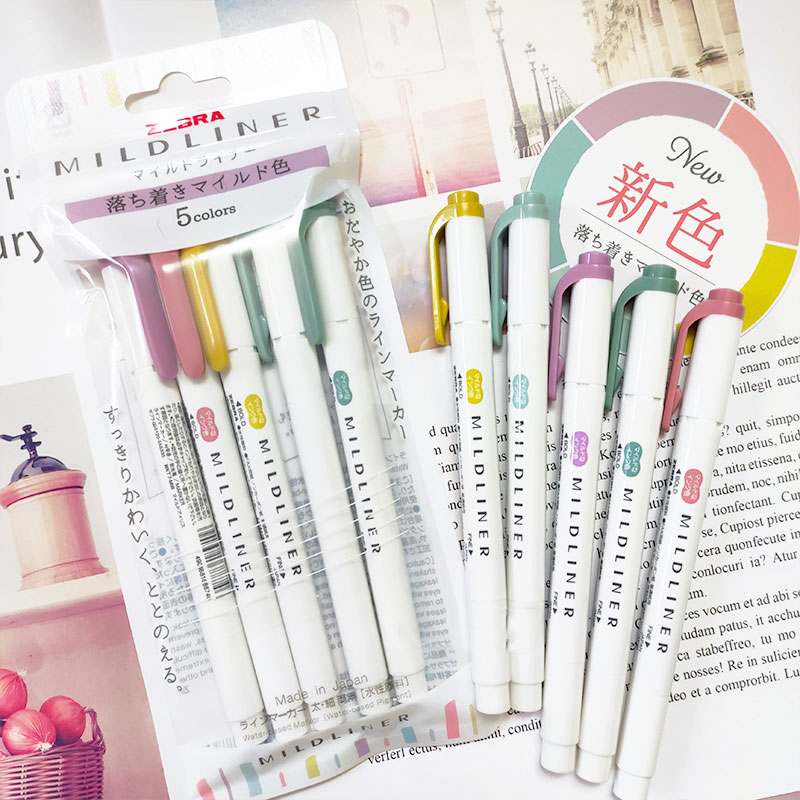 Illustration Marker Set - NEW zebra mildliner highlighter markers,WKT7 double-ended