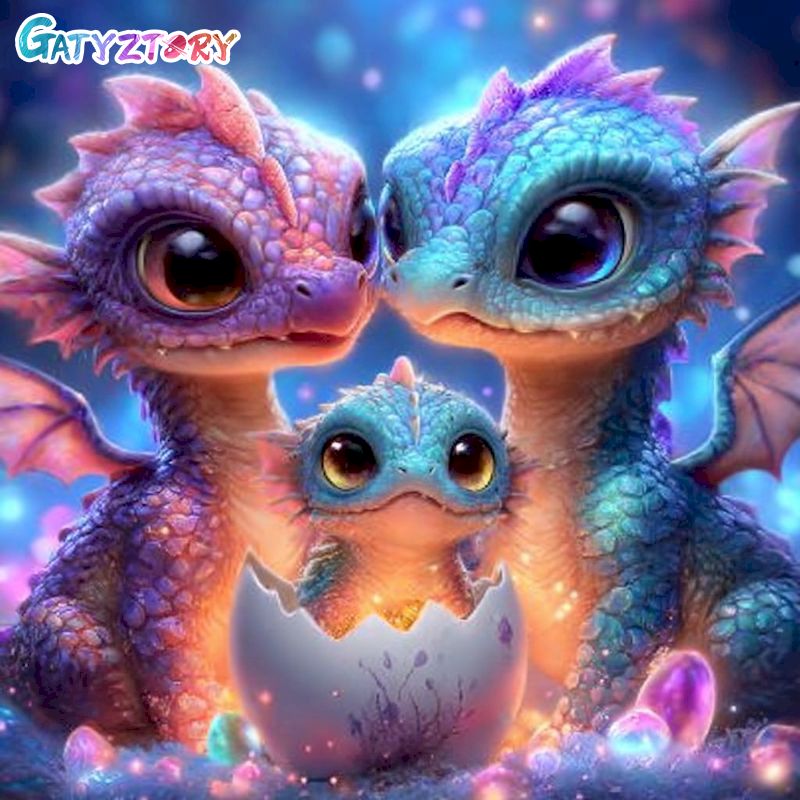 Art Craft Dinosaurs - GATYZTORY Diamond Painting Kit For Adults