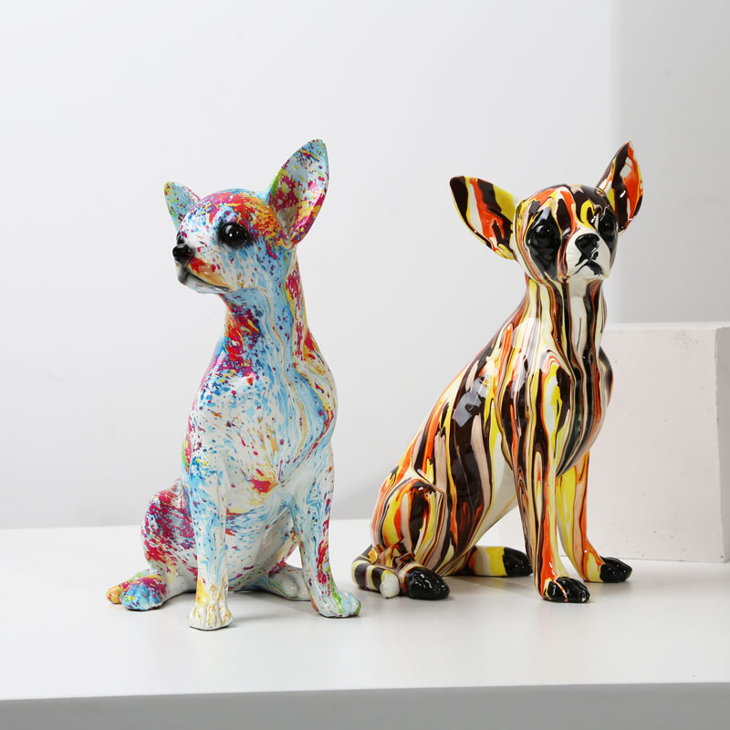 Art Craft Simple - Creative Art Chihuahua Colorful Small Ornaments