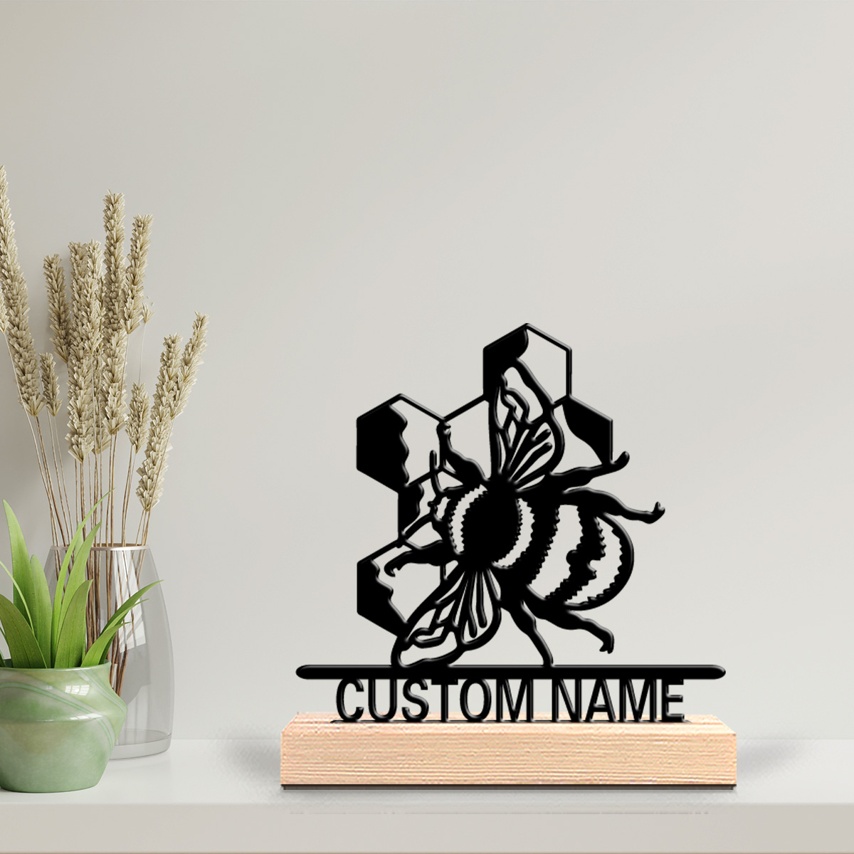 Art Craft Simple - 1pc Simple bee Custom Name Metal
