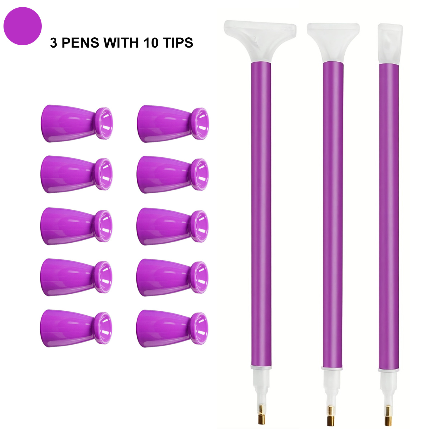 Diamond Painting Kit - 10 Silicone Tips & 3 Pens