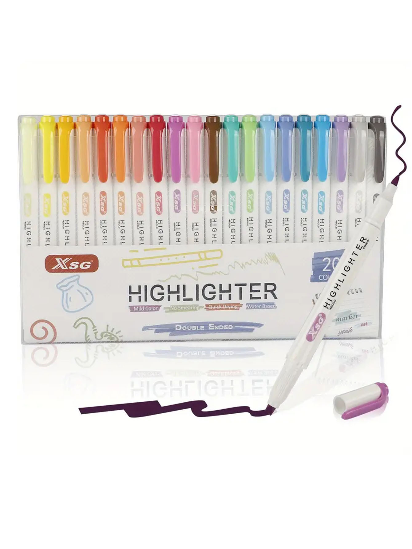 Illustration Marker Set - 20 color fluorescent marker art painting