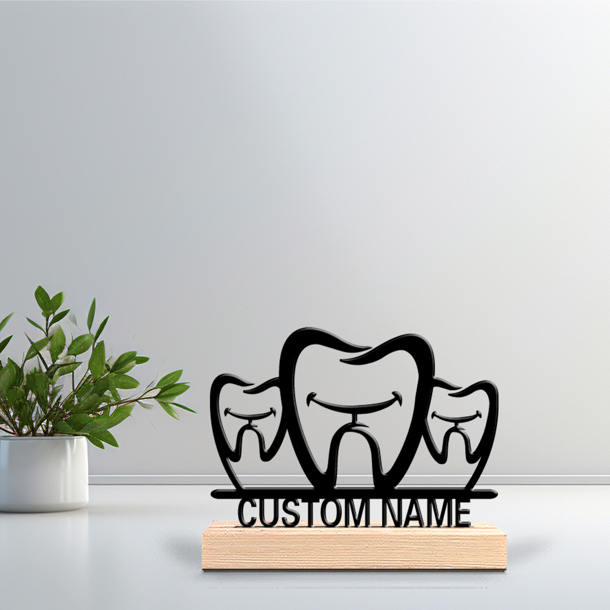Art Craft Simple - 1pc Simple teeth Personalized Name Metal