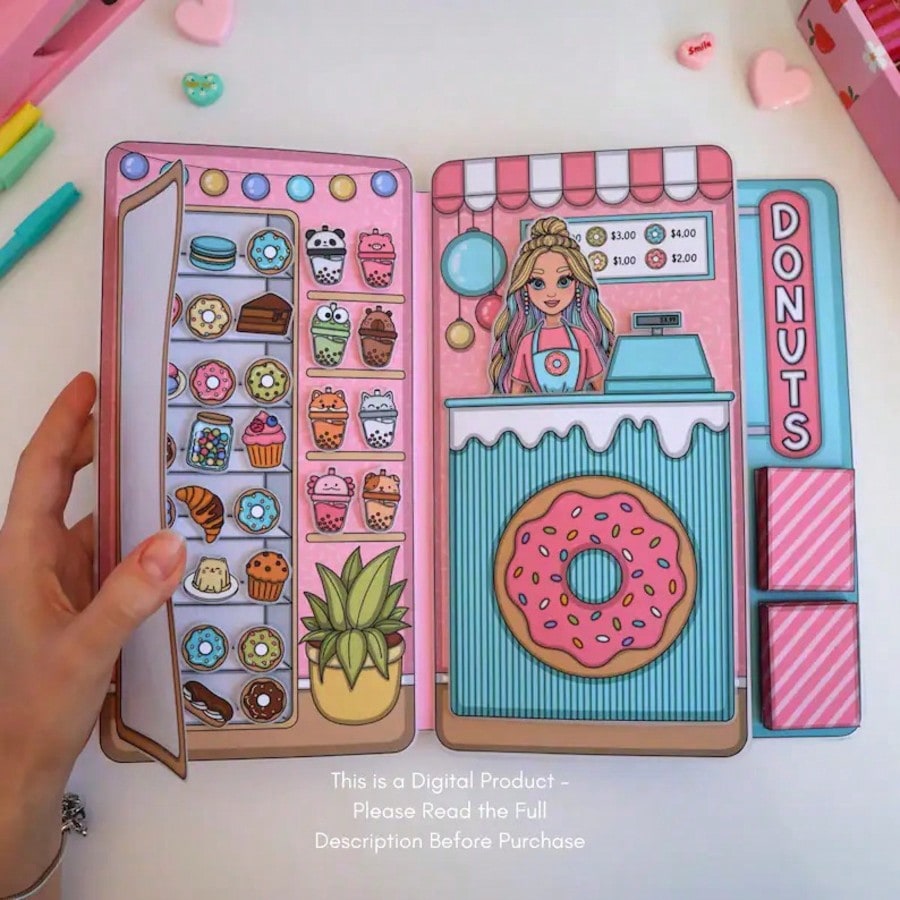 Donut Shop Pretend Play Kit, D - Art Craft Book 评论和价格