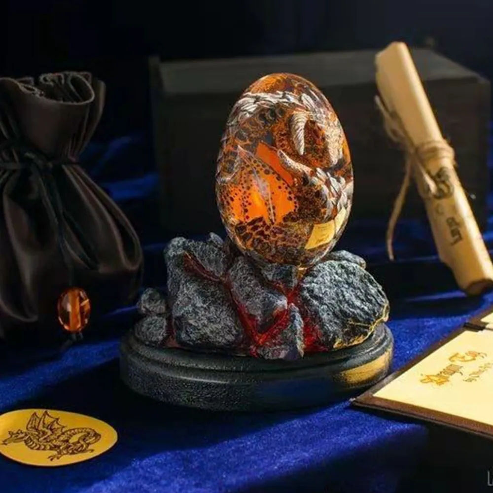 Lava Dragon Egg Statue With St - Art Craft Dinosaurs 评论和价格