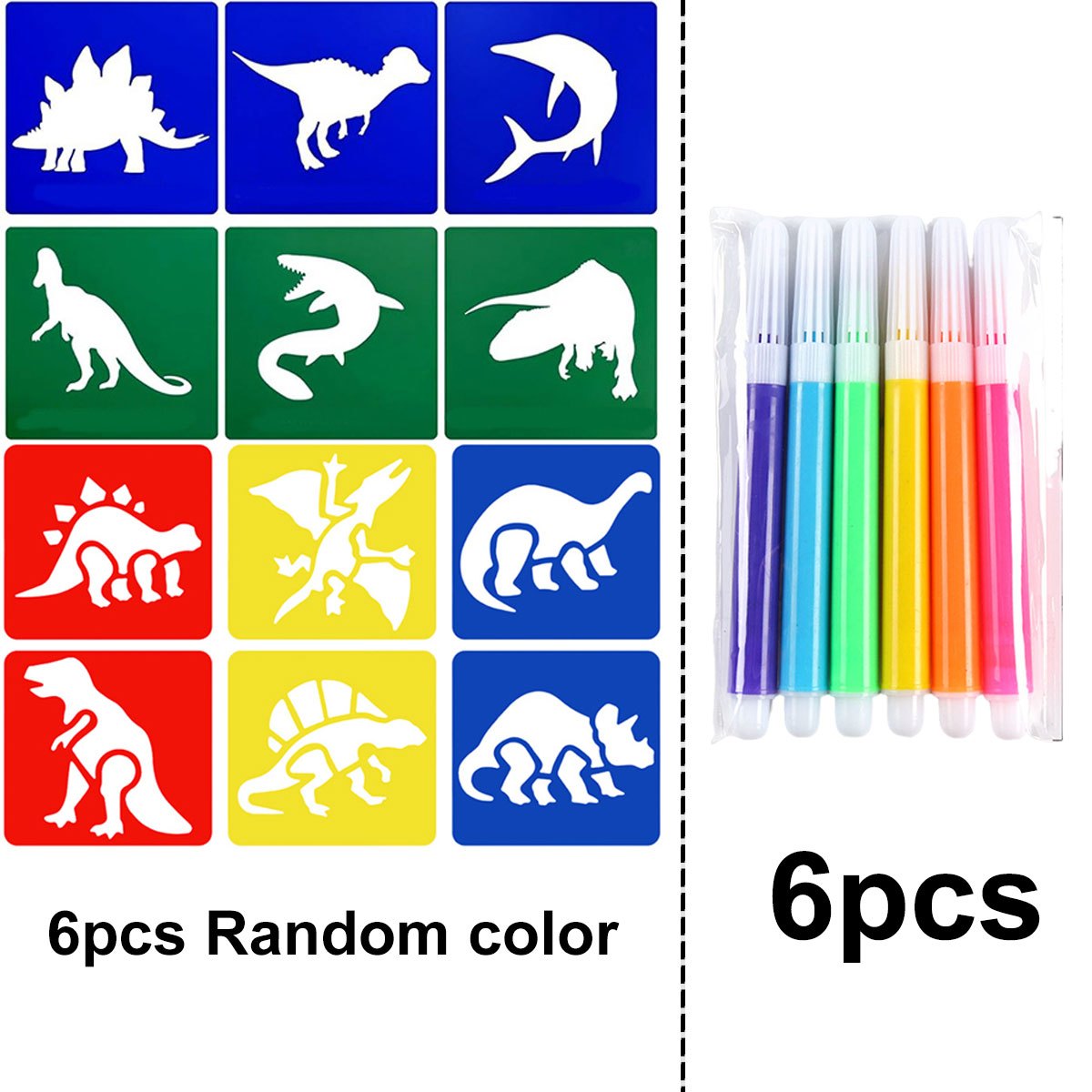 6Pcs Dinosaur Painting Stencil - Art Craft Dinosaurs 评论和价格