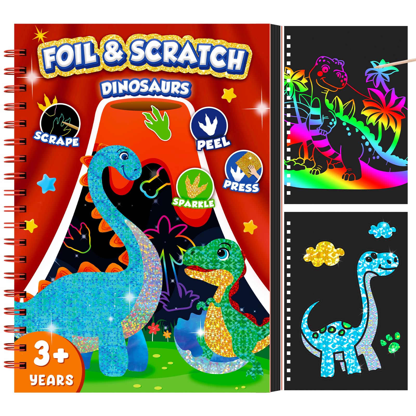 Dinosaur Scratch Art Book for  - Art Craft Book 评论和价格