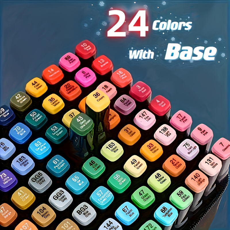 24 Colors Art Marker Pens, Dua - Illustration Marker Set 评论和价格