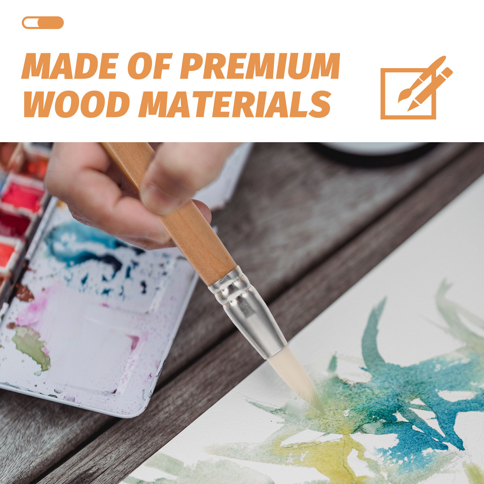 6Pcs Wooden Handle Painting Br - Art Craft Blend 评论和价格