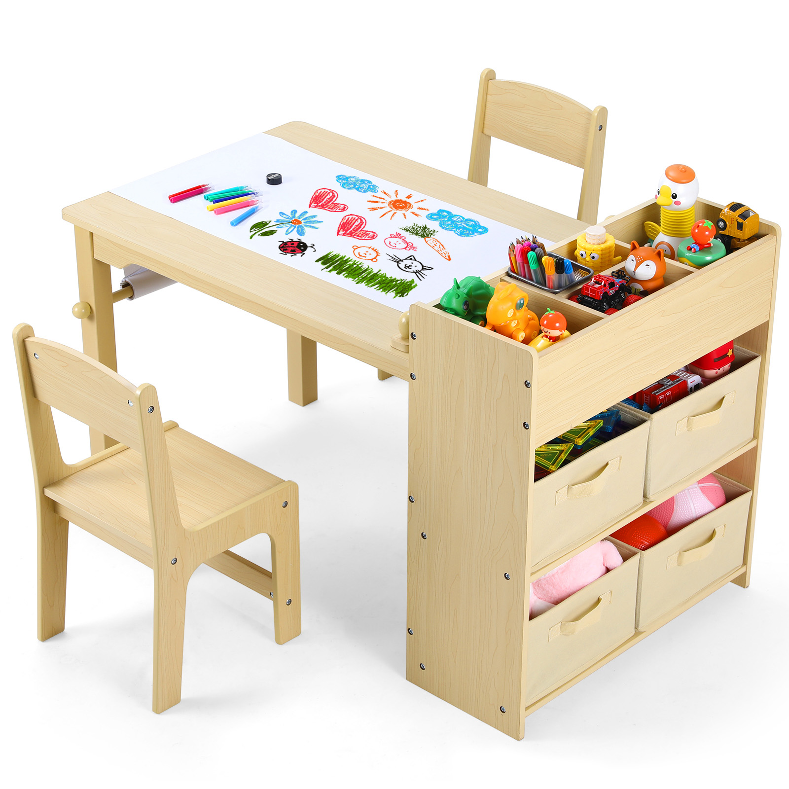 AOOU Kids Art Table and 2 Chai - Art Craft Toddlers 评论和价格