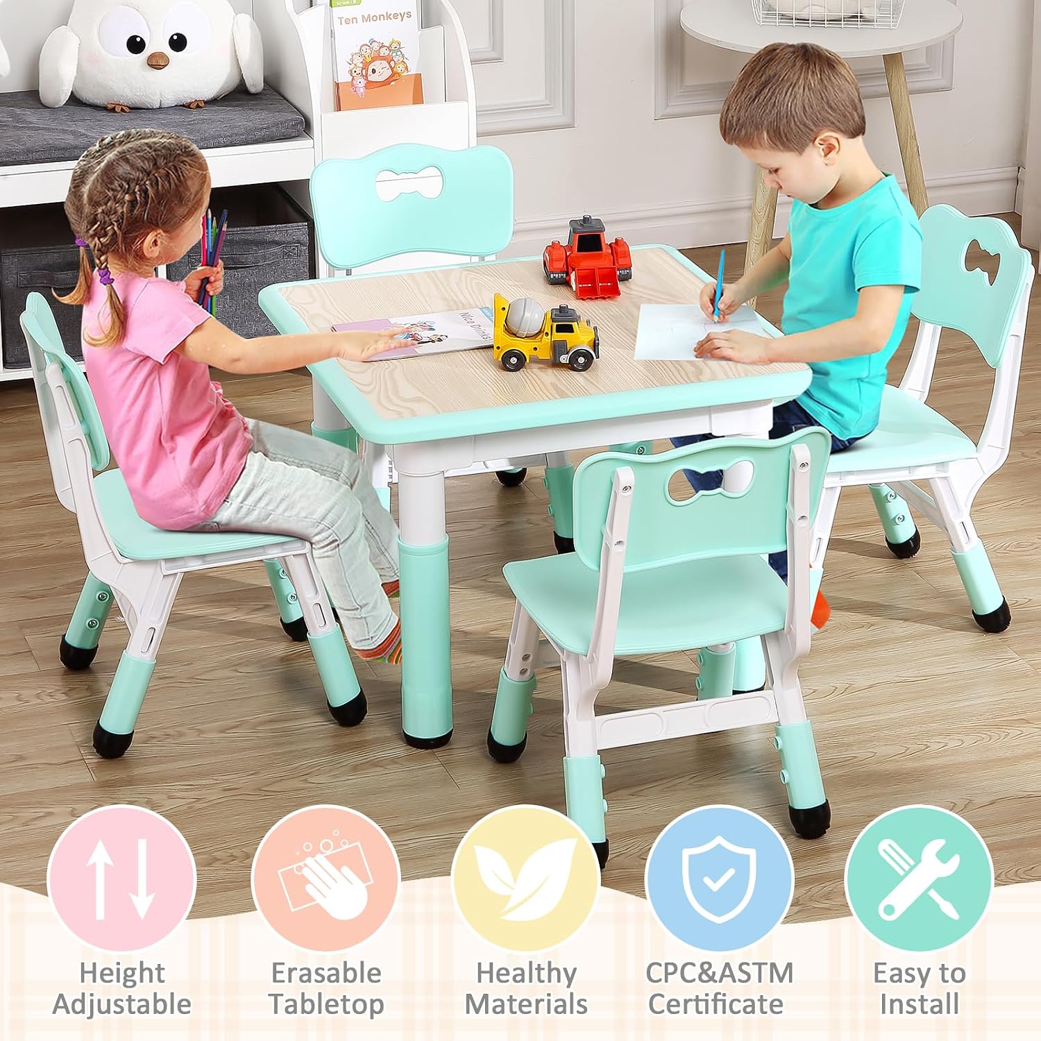 TackView 23inch Kids Table and - Art Craft Toddlers 评论和价格