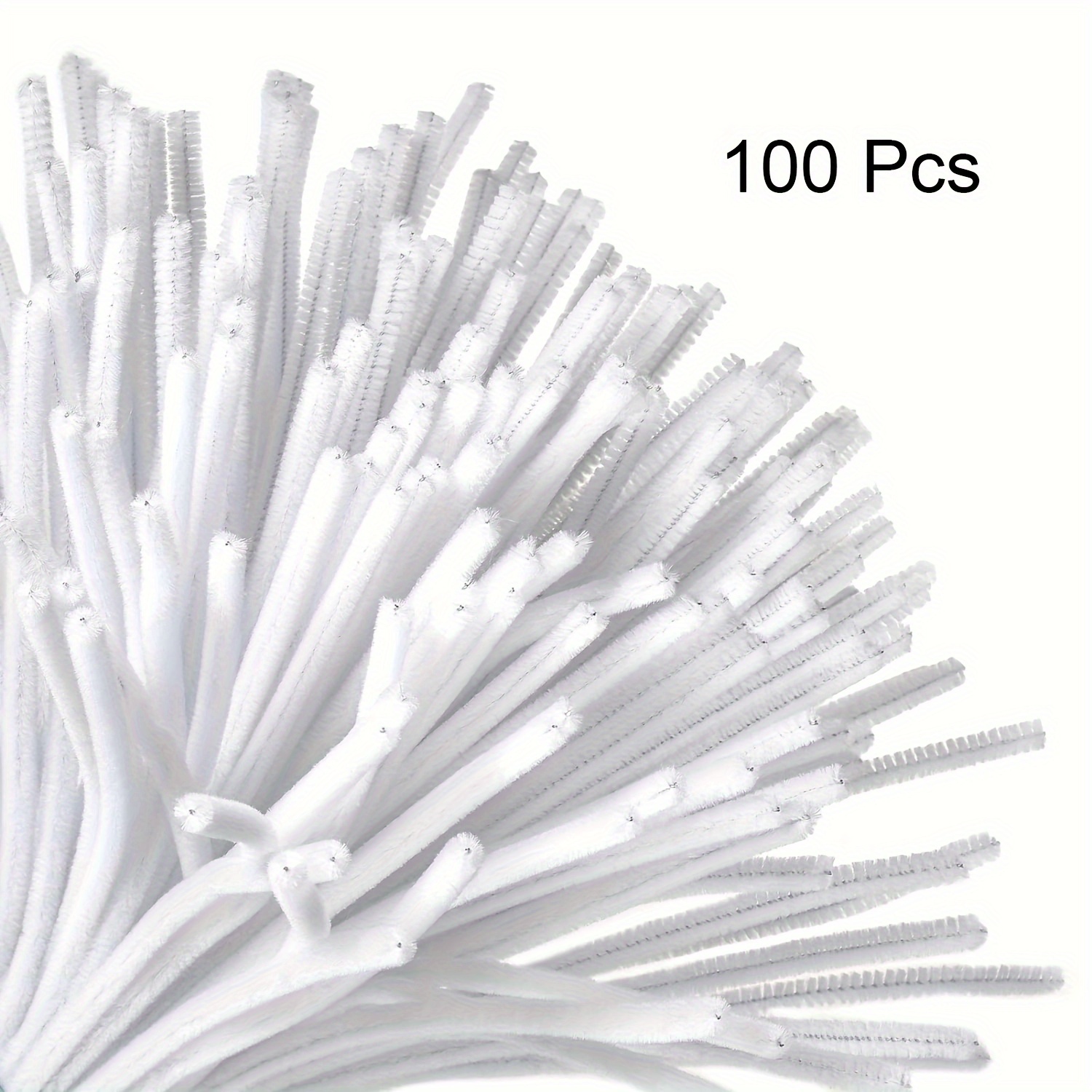 100 Pcs White Pipe Cleaners,Pi - Art Craft For Toddlers 评论和价格