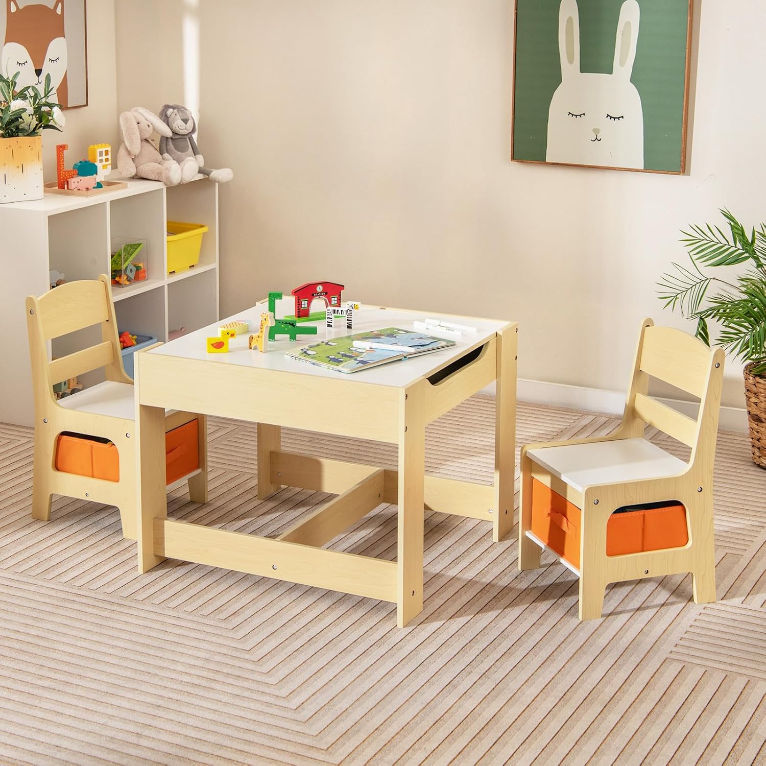 Kids Table and Chair Set, 3 in - Art Craft Toddlers 评论和价格