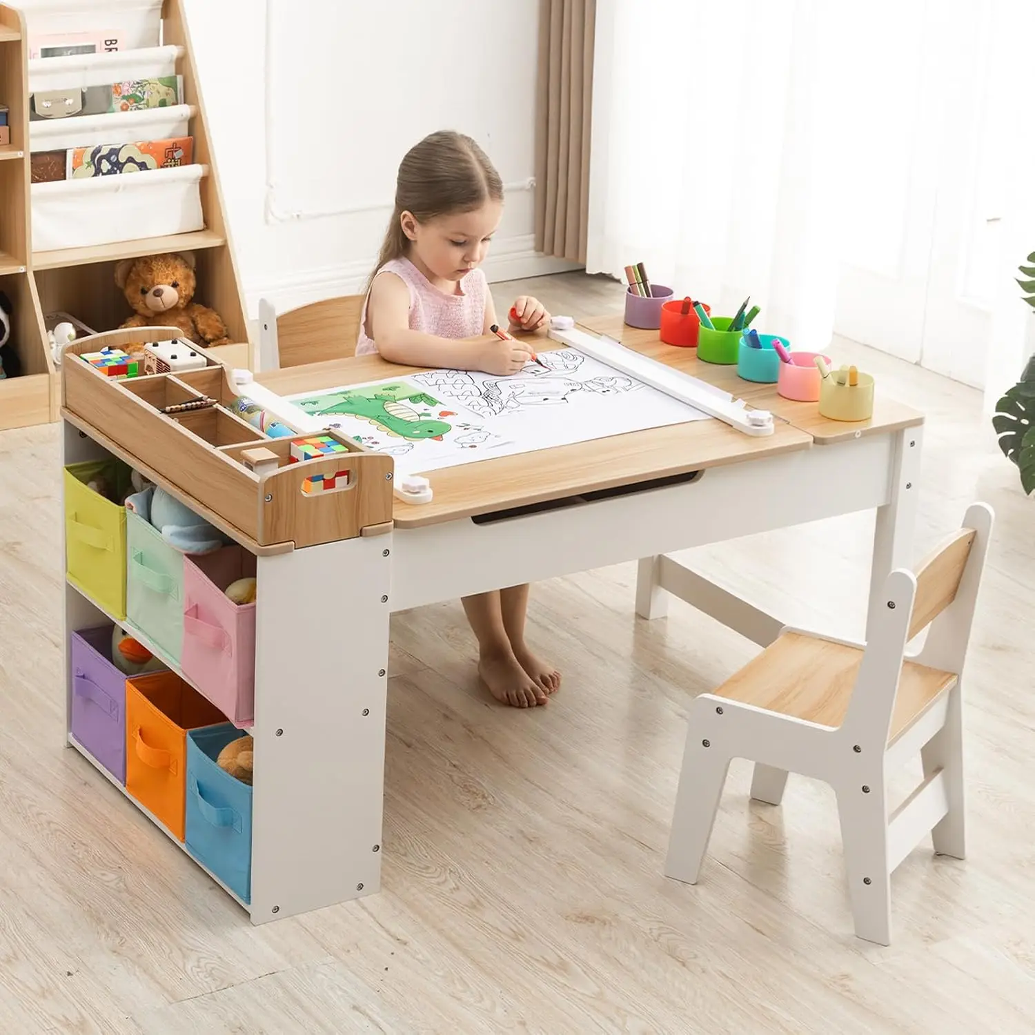 Kids Art Table and Chair Set w - Art Craft Toddlers 评论和价格