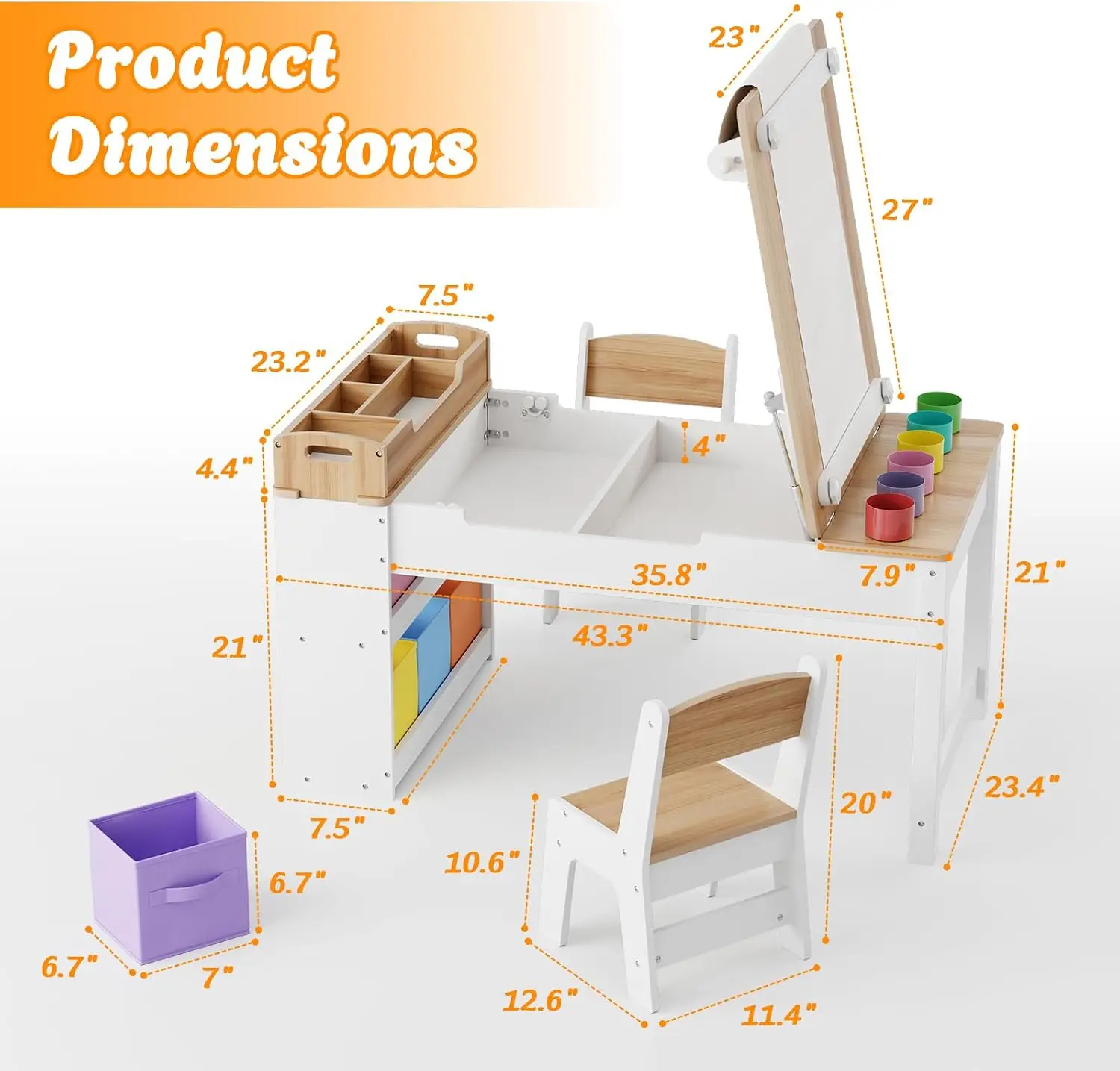 Kids Art Table and Chair Set w - Art Craft Toddlers 评论和价格
