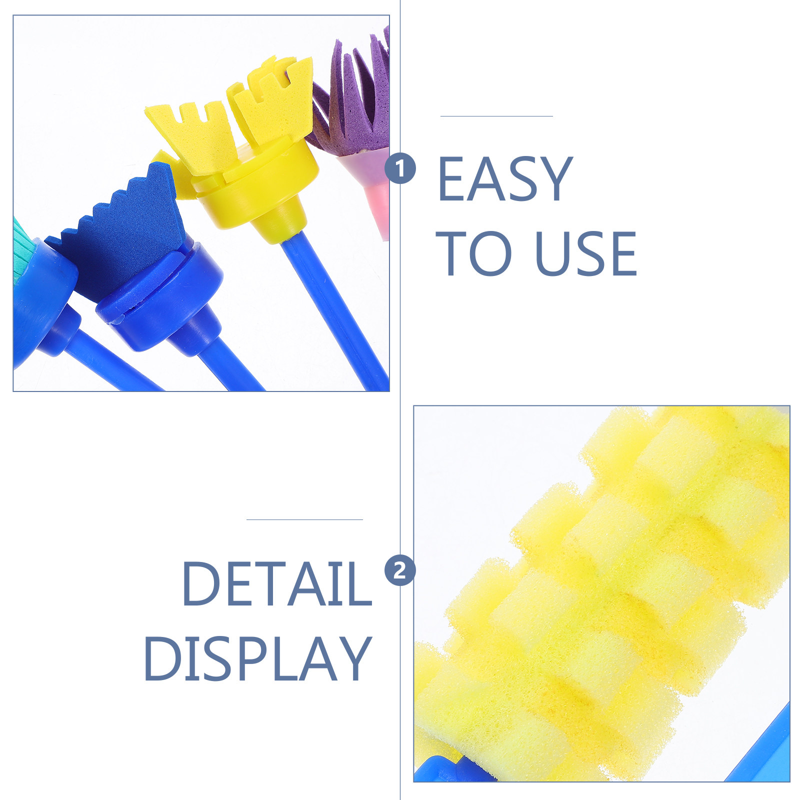 12Pcs Sponge Painting Brushes  - Art Craft Toddlers 评论和价格