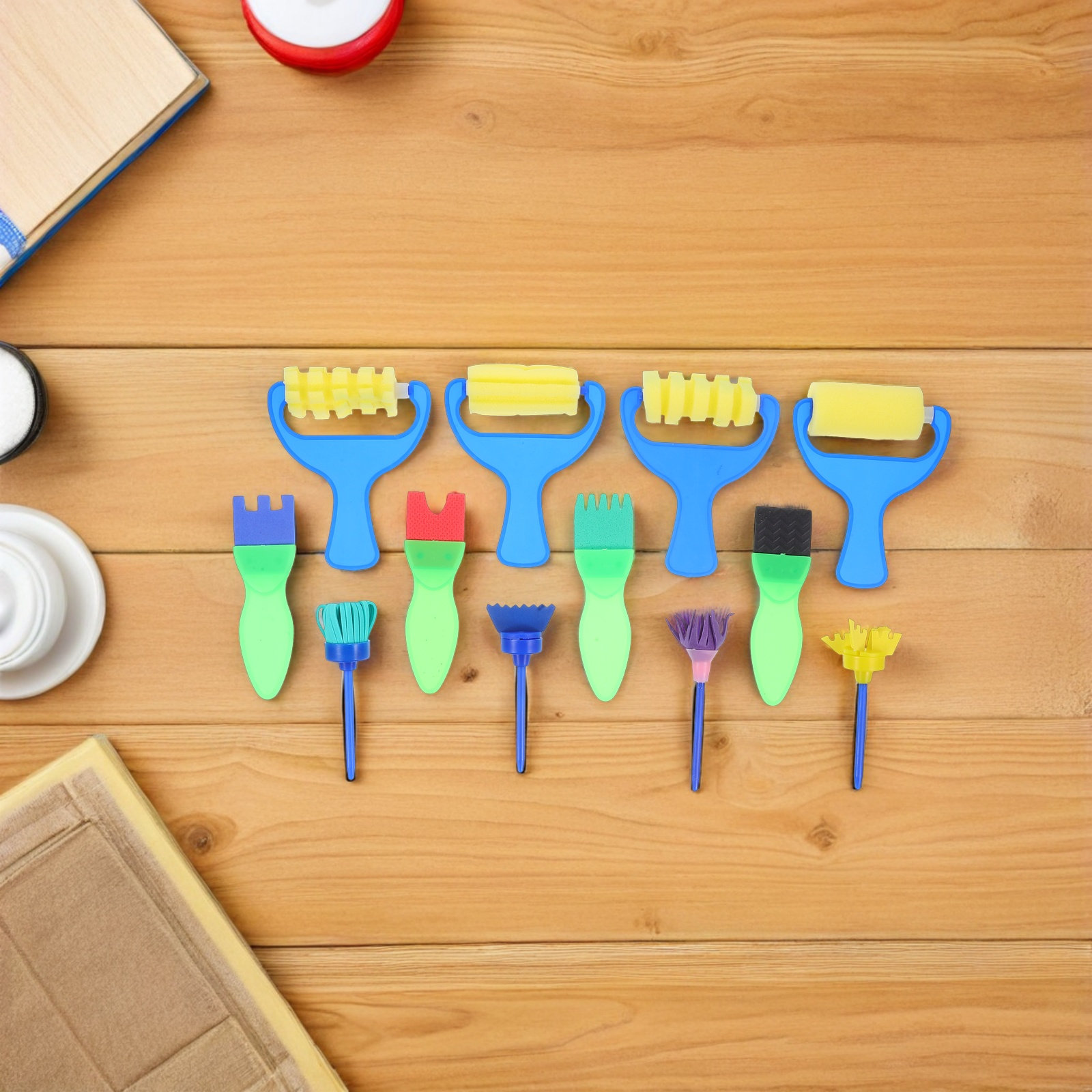 12Pcs Sponge Painting Brushes  - Art Craft Toddlers 评论和价格