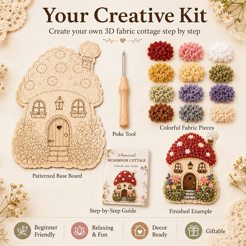 3D Mushroom House Poke Art DIY - Art Craft House Making 评论和价格