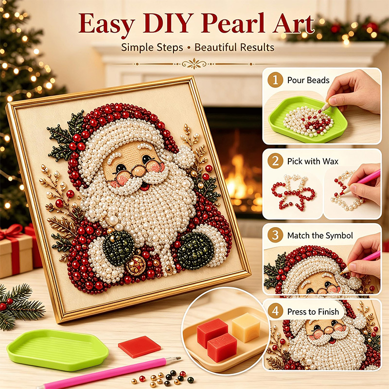 Christmas 3D Pearl Art DIY Kit - Art And Craft For Xmas 评论和价格