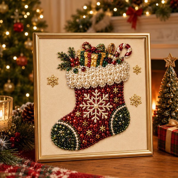 Christmas 3D Pearl Art DIY Kit - Art And Craft For Xmas 评论和价格