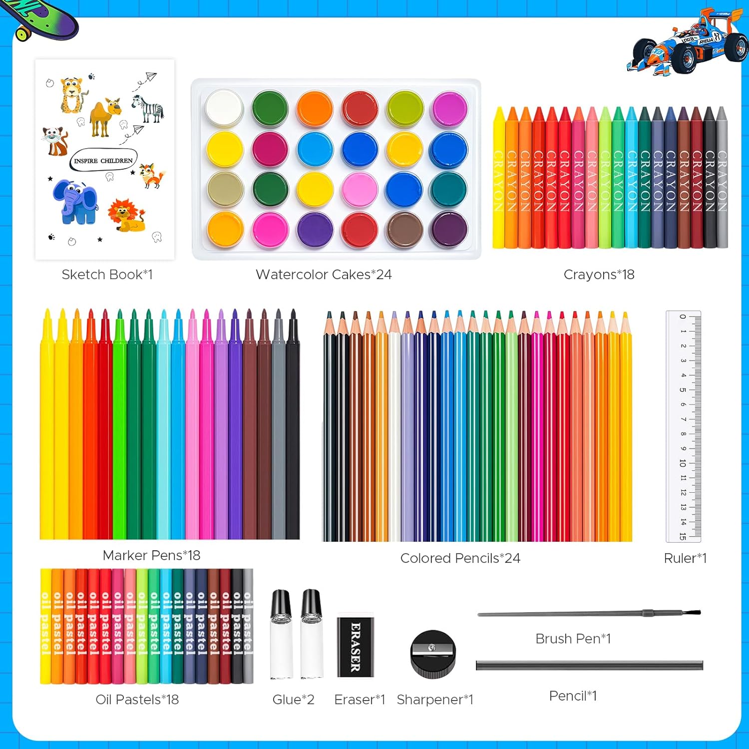 110PCS Arts & Crafts Supplies  - Illustration Marker Set 评论和价格