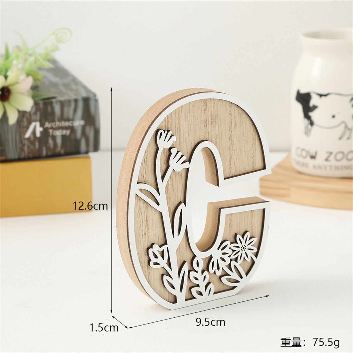 1Pcs Raw Wood White Engrave 26 - Art And Craft For Xmas 评论和价格