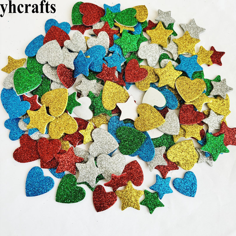 150PCS/LOT.Glitter star and he - Art And Craft For Xmas 评论和价格