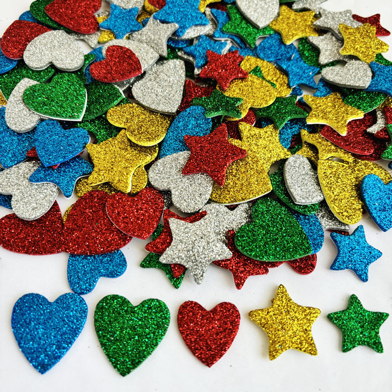 150PCS/LOT.Glitter star and he - Art And Craft For Xmas 评论和价格