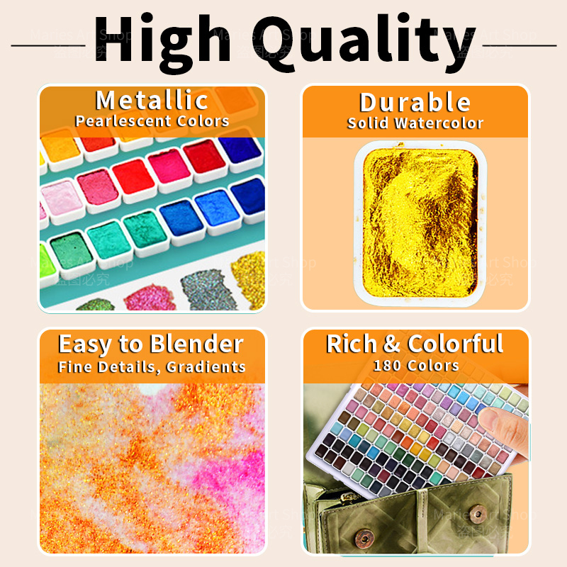 180 Colors Pearl Shimmer Water - Art Craft Blend 评论和价格