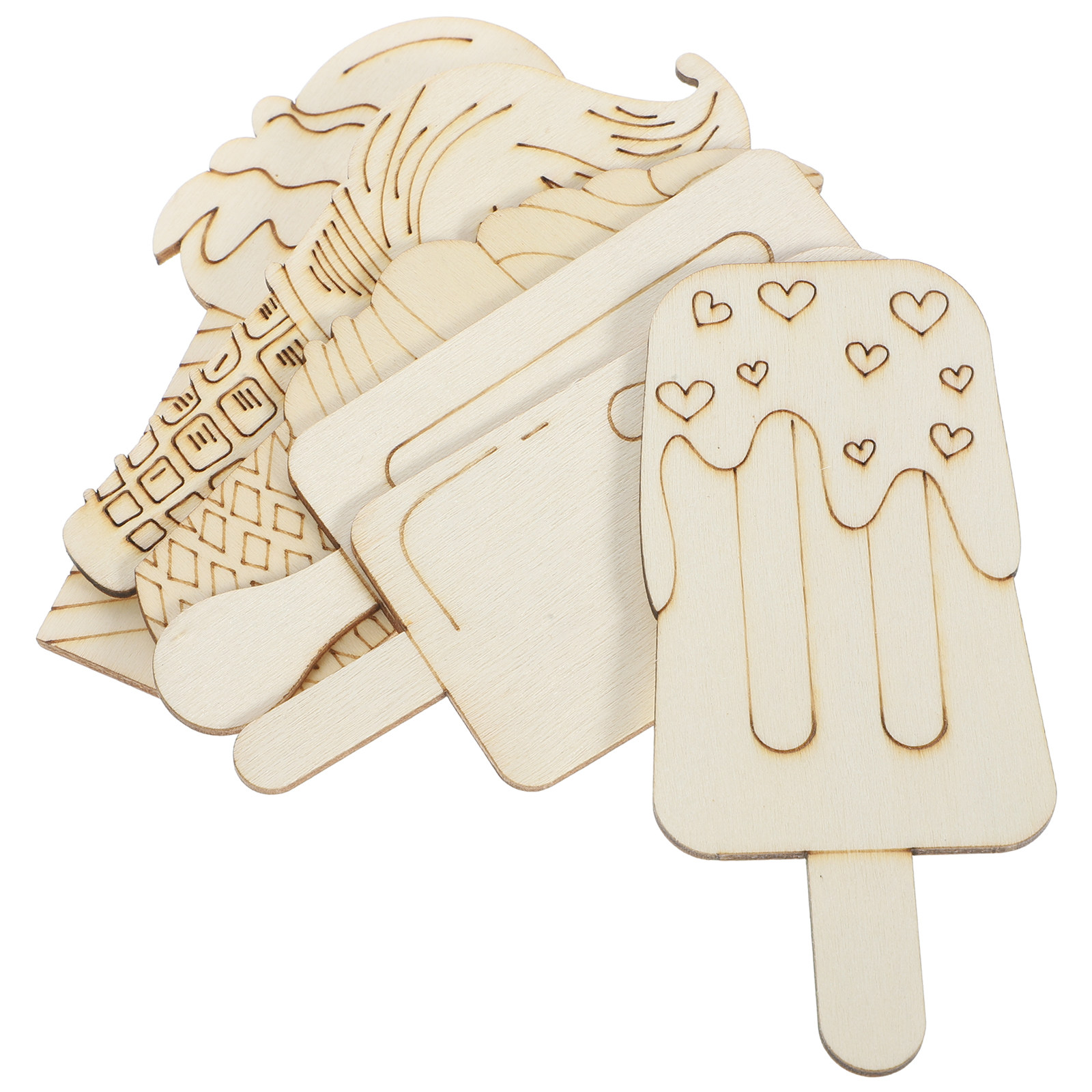 30Pcs Blank Wooden Ice Cream C - Art Craft Ice Cream 评论和价格