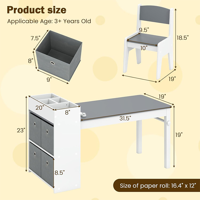 2-in-1 Kids Furniture Set Wood - Art Craft Toddlers 评论和价格