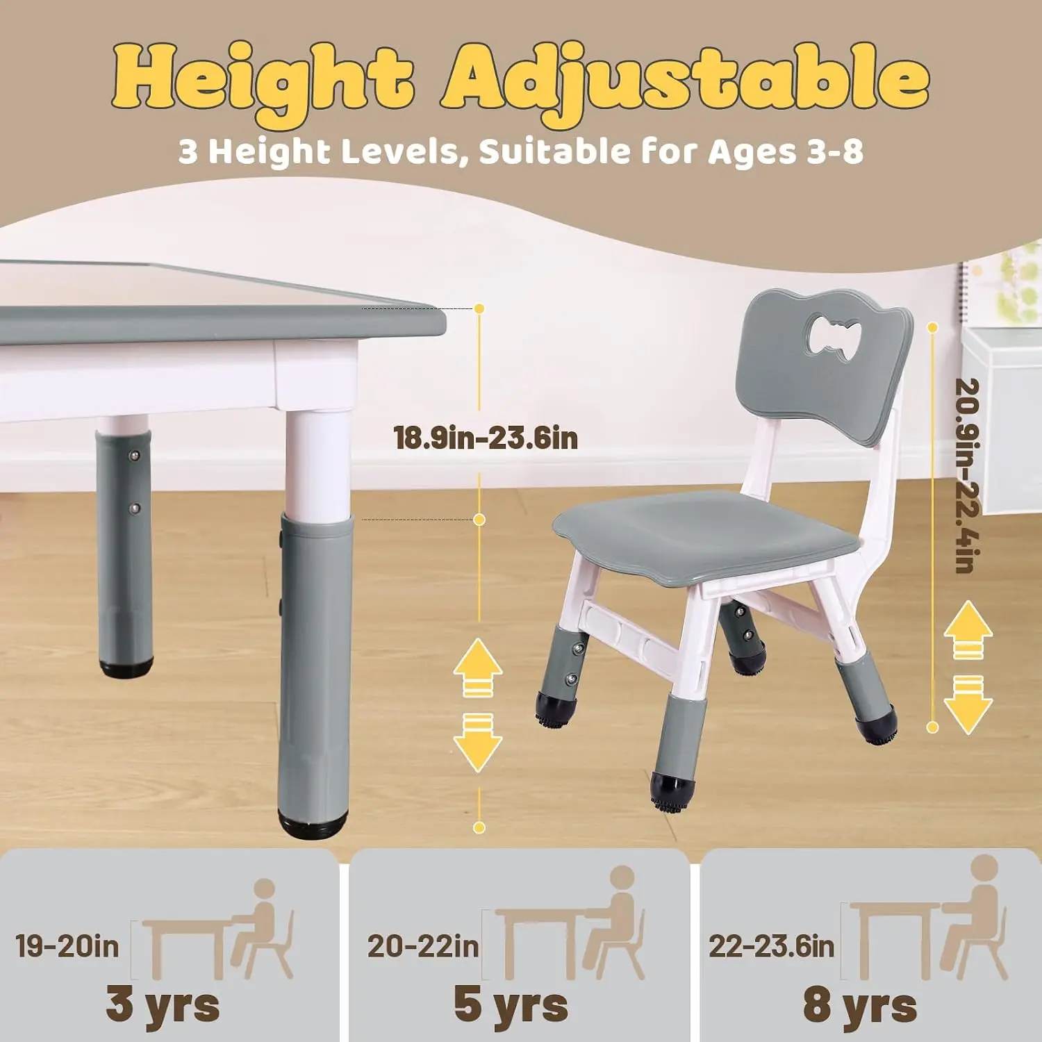 Kids Table and 4 Chairs Set fo - Art Craft Toddlers 评论和价格