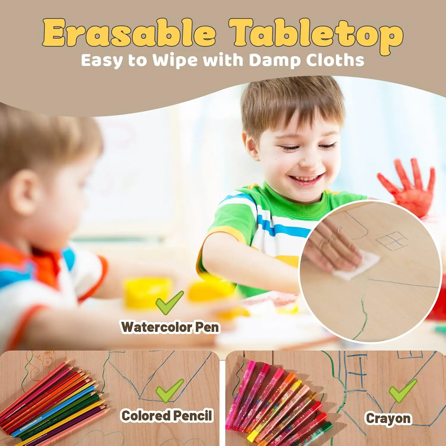 Kids Table and 4 Chairs Set fo - Art Craft Toddlers 评论和价格