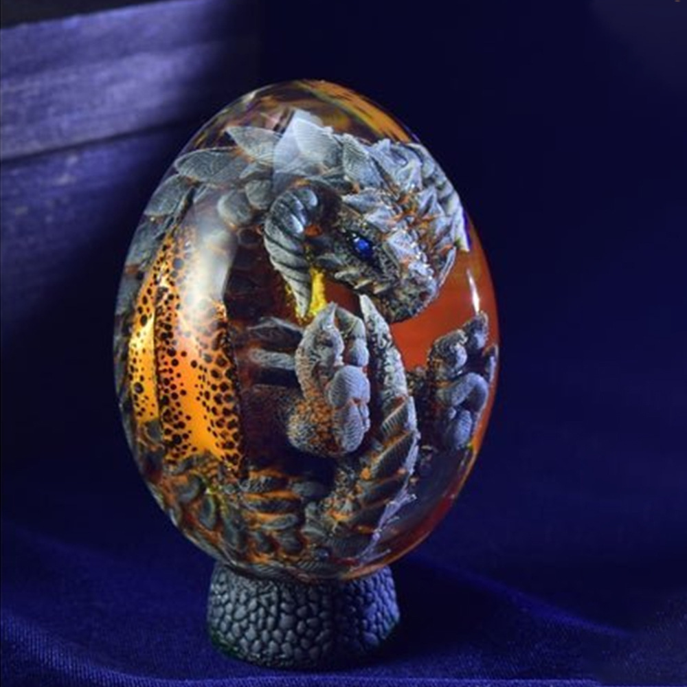 Lava Dragon Egg Statue Ornamen - Art Craft Dinosaurs 评论和价格