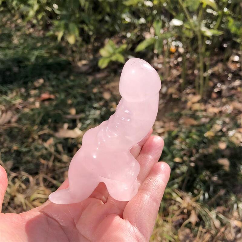 1PCS Natural Rose Quartz Carto - Art Craft Dinosaurs 评论和价格