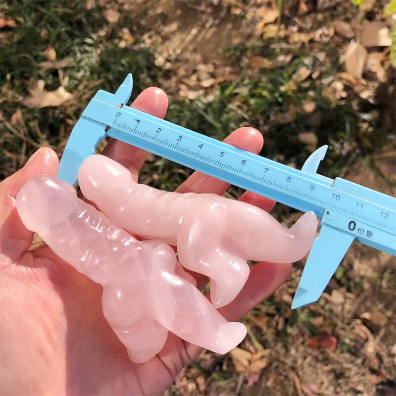 1PCS Natural Rose Quartz Carto - Art Craft Dinosaurs 评论和价格