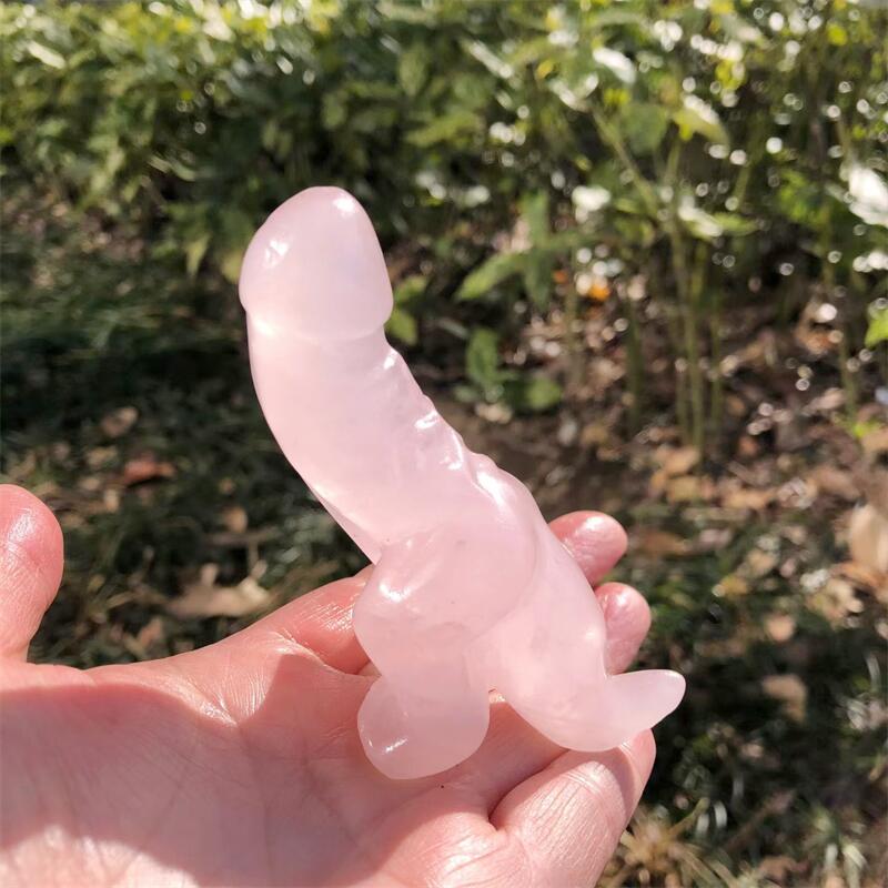1PCS Natural Rose Quartz Carto - Art Craft Dinosaurs 评论和价格